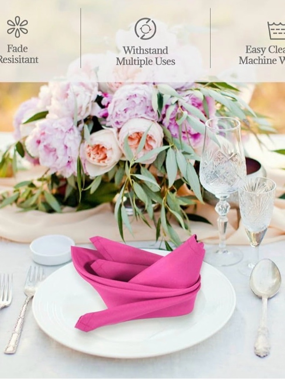 Premium Bright Pink Napkins for Elegant Table Settings